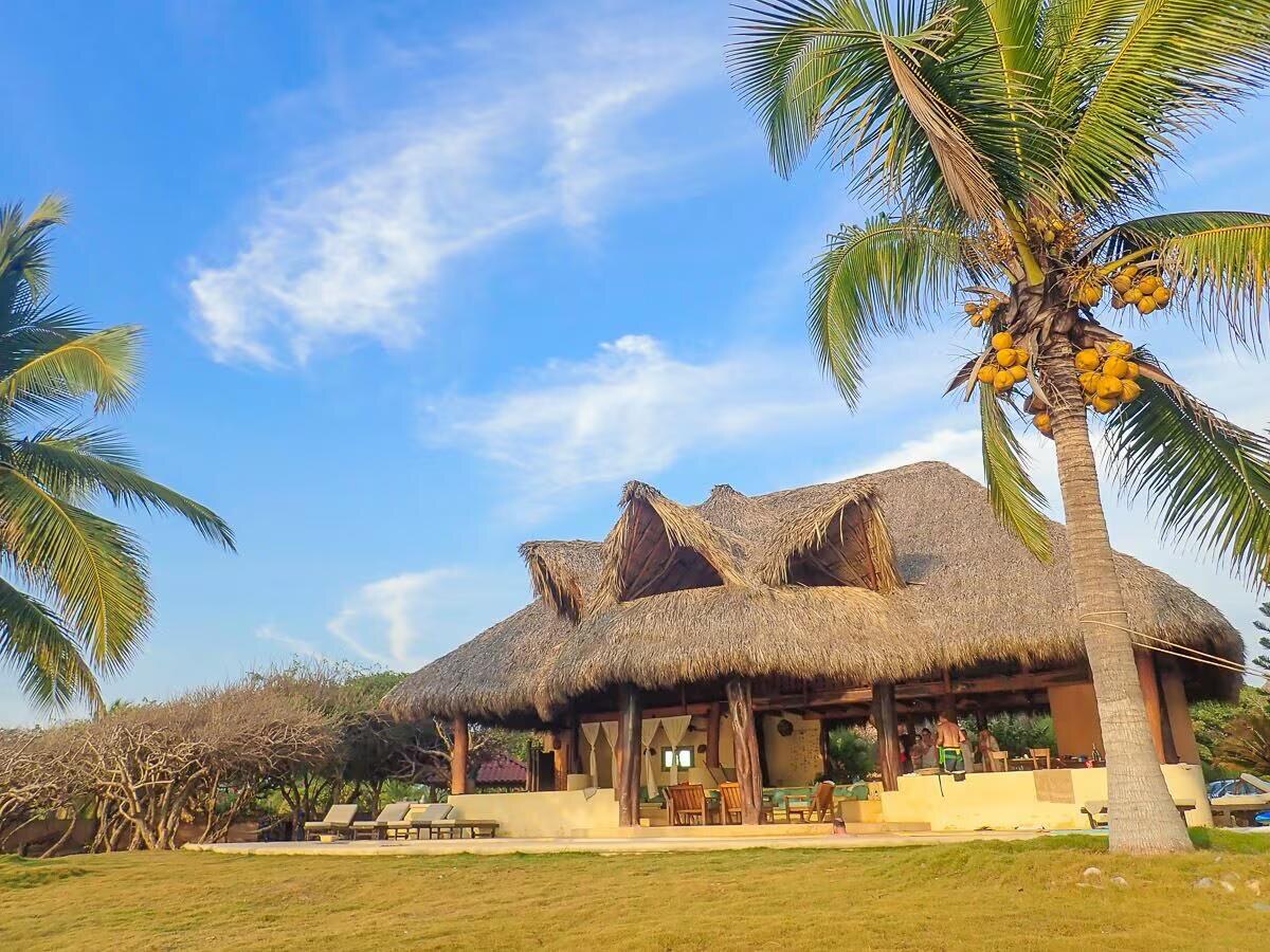 The villa on a bright afternoon