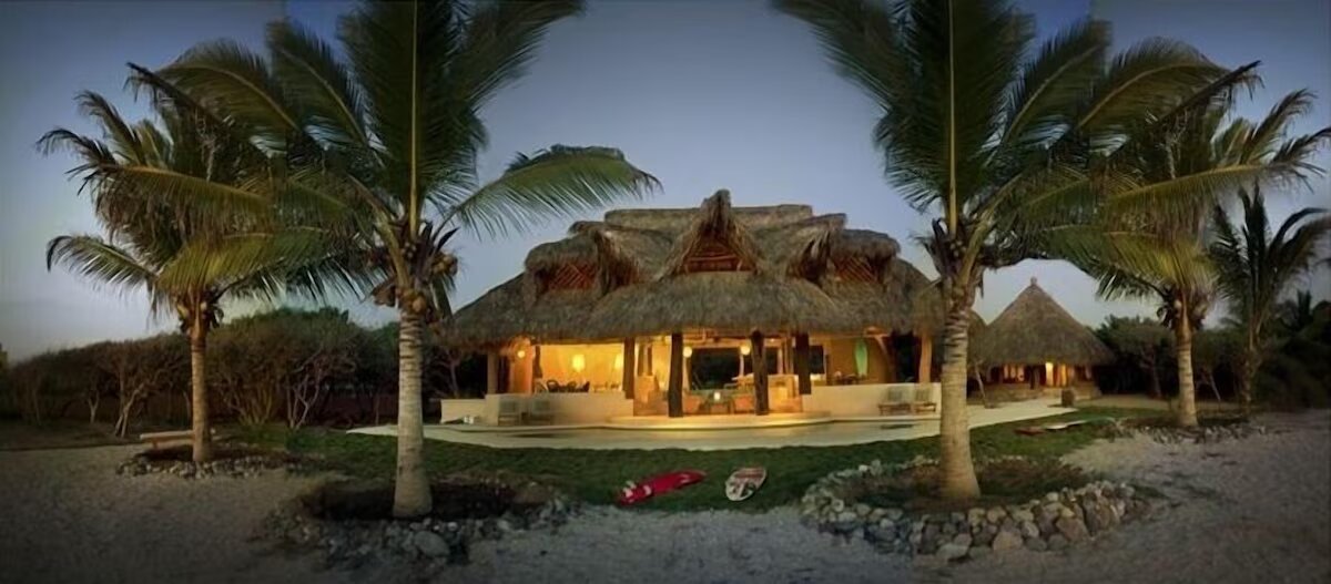 Sunset over the villa